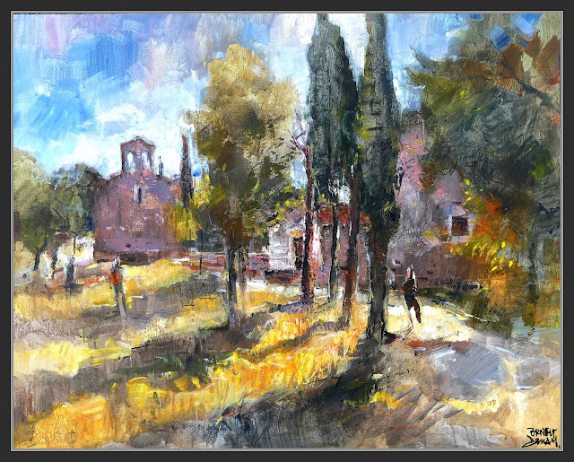 SANTA MARIA DE AVIÀ-AVIÀ-PINTURA-ART-ROMANIC-ERMITA-ARBRES-PAISATGES-BERGUEDÀ-ARTISTA-PINTOR-ERNEST DESCALS-