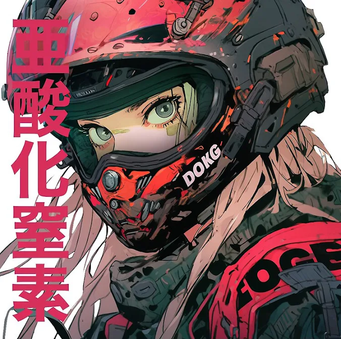 Cyberpunk Biker Cyborg Girl Japanese Futuristic Urban Dystopian Style Poster by Henrique Martinez