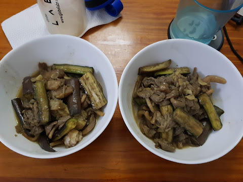 Two bowls of vegetable mushroom mix
