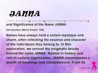 meaning of the name "JANNA"