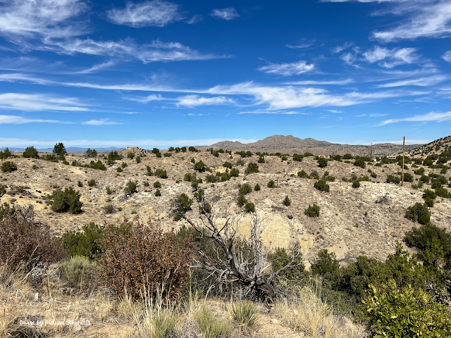 Arid yet picturesque mountainous New Mexico landscape between Cerrillos and Santa Fe.