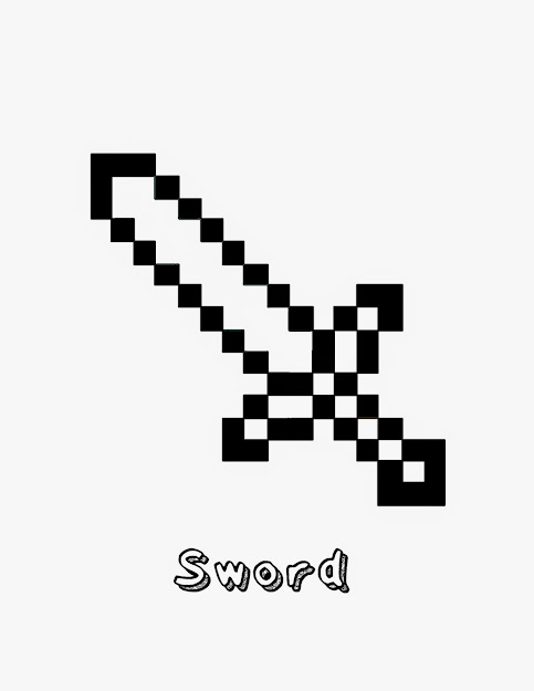 Minecraft Coloring Pages Sword