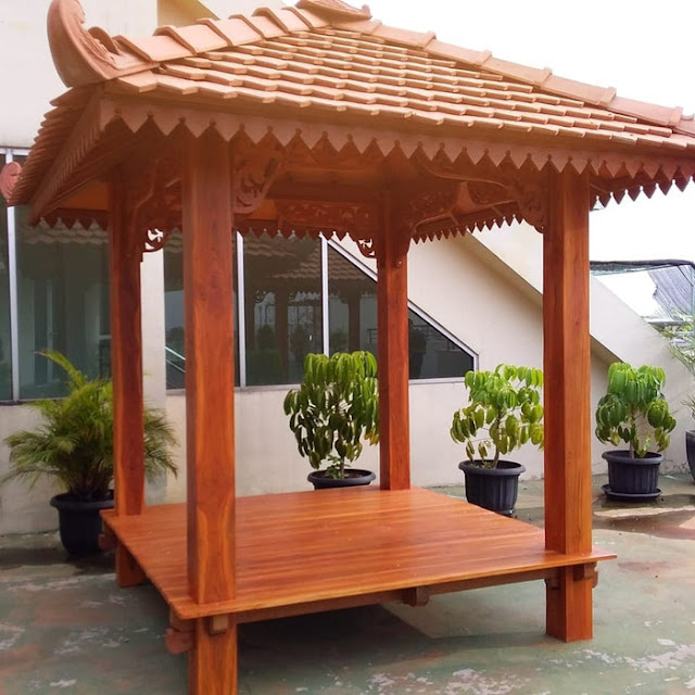 Gambar saung gazebo kayu jati