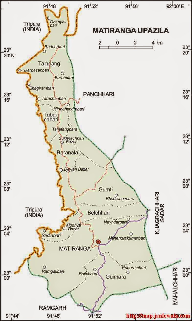 matiranga upazila map of bangladesh