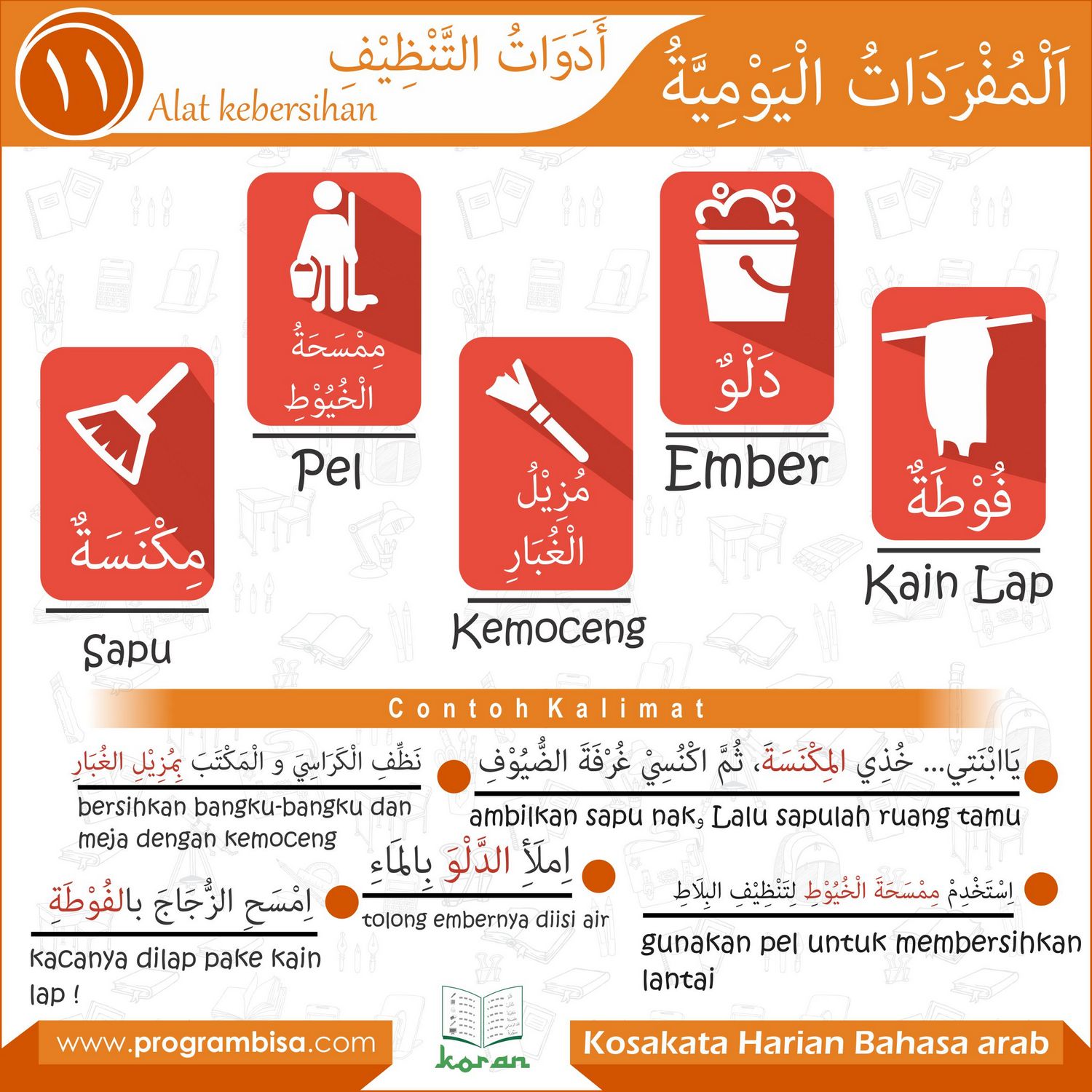 Kosakata Harian Bahasa Arab 011 Alat Kebersihan Tutorial