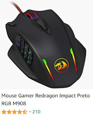 Mouse Gamer Redragon Impact Preto RGB M908