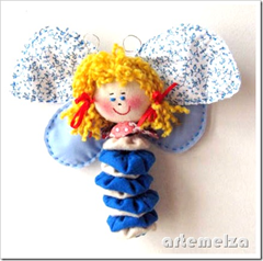 artemelza - borboleta com fuxico e feltro