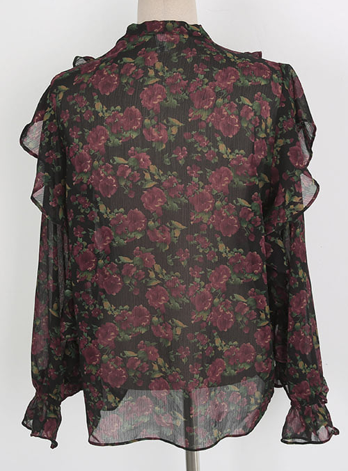 Pussy Bow Floral Print Blouse