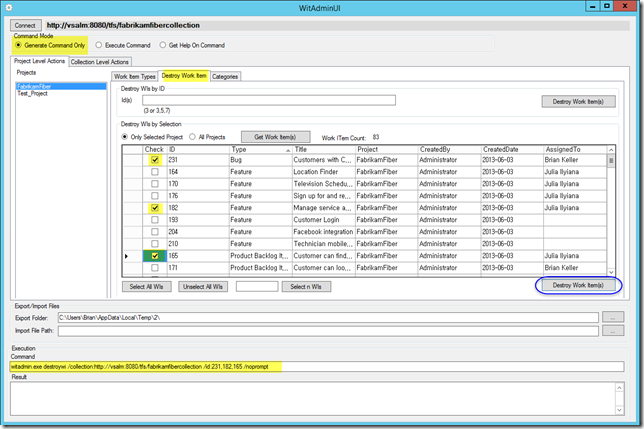 7 witadminui2013 - Project Level Actions - Destroy Work Item tab 7 witadminui2013 - Project Level Actions - Destroy Work Item tab