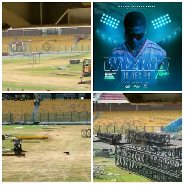 "Thank You Wizkid" - Ghana Fans React to Sad Condition of Accra Stadium Pitch After Wizkid Concert