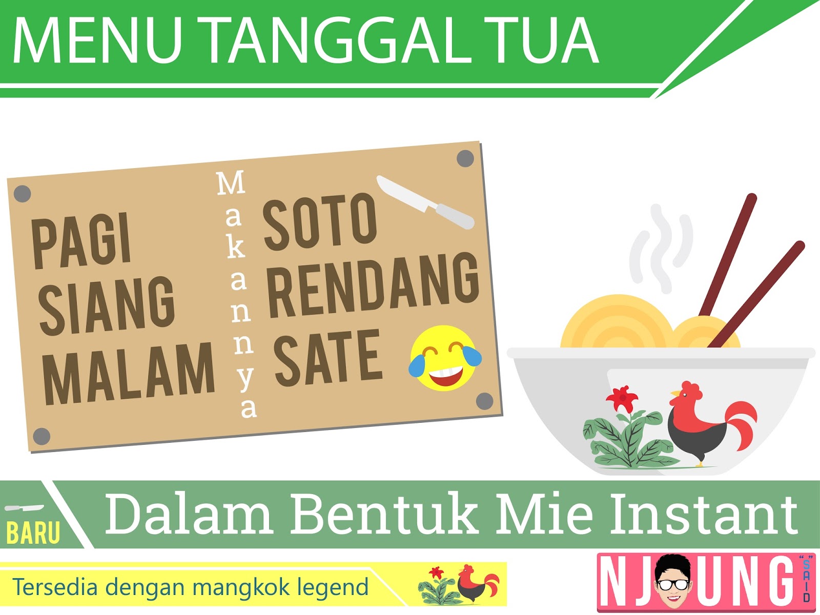 MEME Menu Tanggal Tua Makannya Dalam Bentuk Mie Instant Catatan