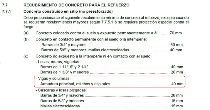 calculo del peralte efectivo en vigas de concreto