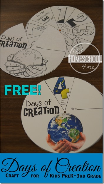 FREE Day sof Creation craft for kids - includes both color and black and white free printable for an easy Sunday School craft for toddler, preschool, prek kindergarten, first grade, 2nd grade kids.