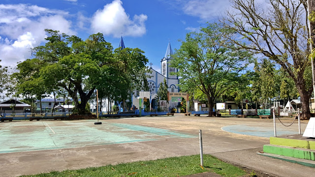 Saint Augustine Parish Church of Hinatuan viewed from the municipal plaza