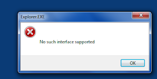 no such interface supported windows 7