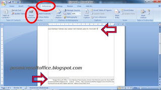 Cara Membuat Footnote atau Kaki Catatan Otomatis pada Ms. Word 2007