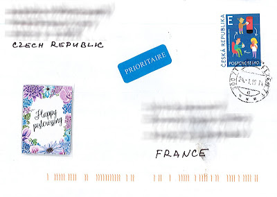 enveloppe Tcheque timbre Postcrossing