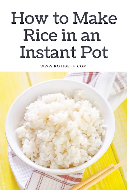 How to cook perfect rice in the Instant Pot pressure cooker.  Learn about the best ratio of rice to water and cooking time for the best sticky, fluffy white rice.  Cook white long grain rice for meals or side dishes with this guide.  Using the Instant Pot makes cooking rice so easy!  #rice #instantpot 