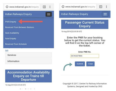 Check PNR STATUS