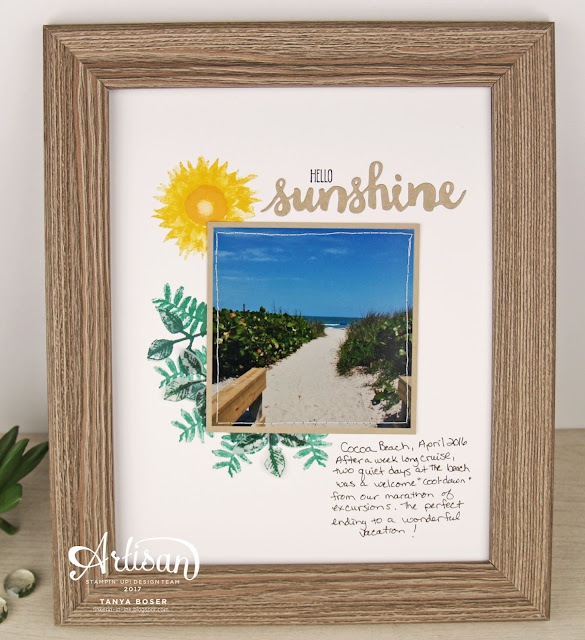 The Painted Harvest stamp set from Stampin' Up! not only creates stunning sunflowers, it also creates a lovely sun! ~ Tanya Boser for the 2017 Artisan Design Team