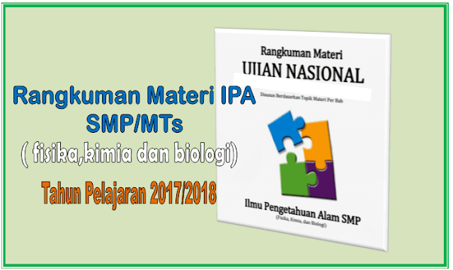 Rangkuman Materi Ujian Nasional  IPA SMP/MTs Tahun 2018