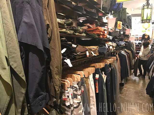 Men's section inJapanese thrift shop