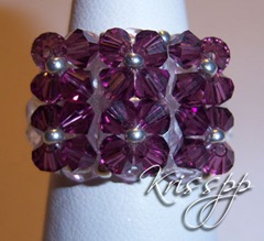 Anillo 6 flores amatista