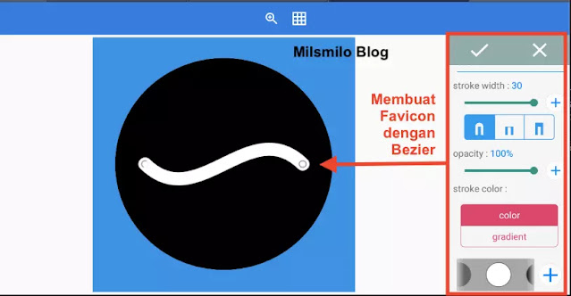 Cara membuat logo favicon keren untuk blog dan website di Pixellab pada HP android