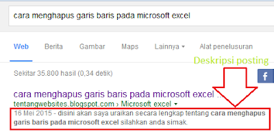 memberi deskripsi pada setiap posting blog