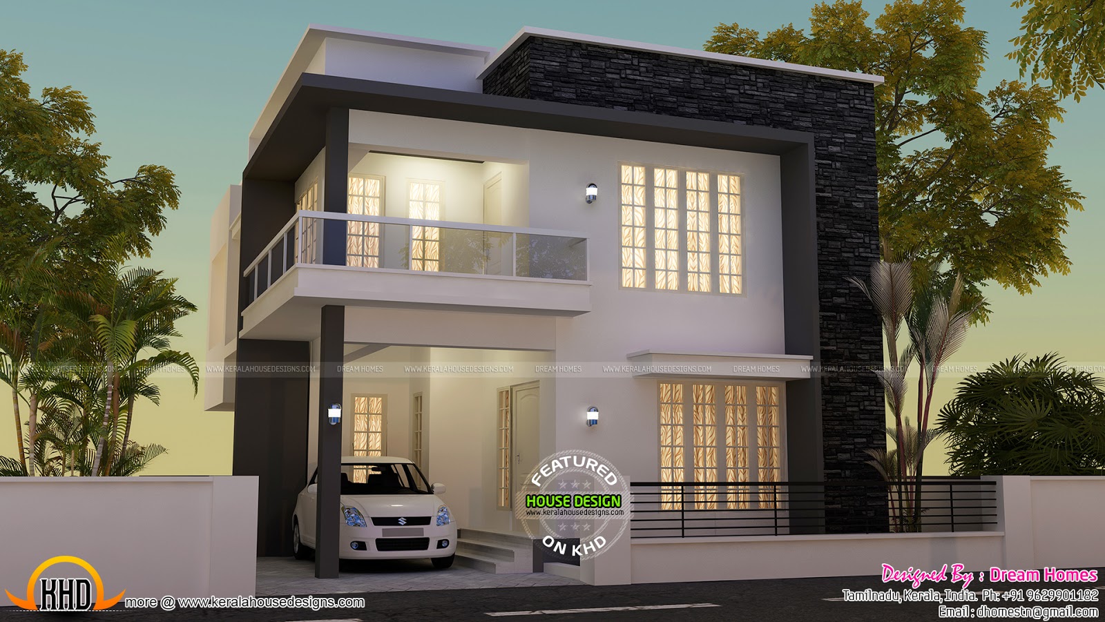  Modern  house  view  and plan  Kerala home  design  and floor 