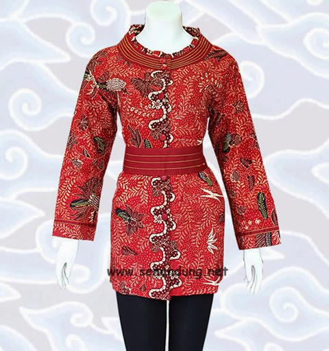 Baju Blus  Atasan  Batik  Wanita Model  Baju Blus  Batik  