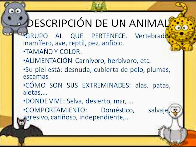 Resultado de imagen de DESCRIPCION DE ANIMALES