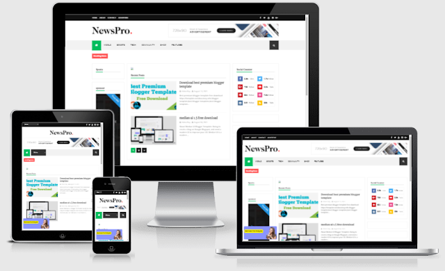 newspro responsive magazine blogger template