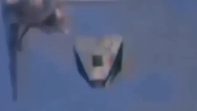 Closer look at the Pyramid shape UFO sighting at the Shuttle.
