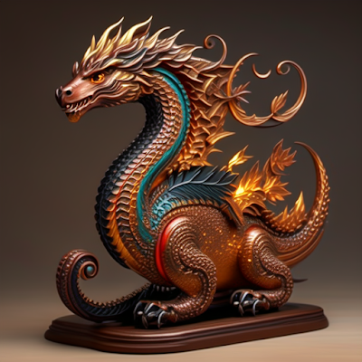 beautifully crafted wood dragon