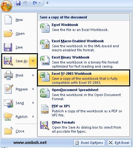 Kkpi Menu Dan Ikon Microsoft Excel 2007