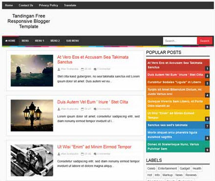 Tandingan Free Responsive Blogger Template