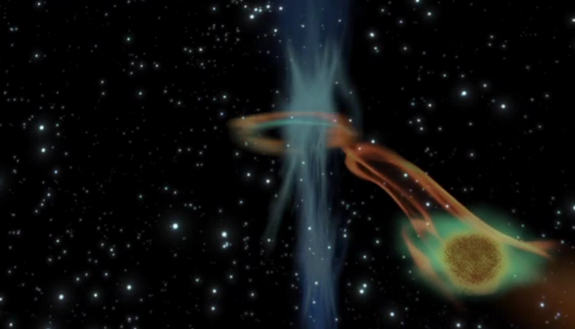 Black Hole Eats Super Jupiter
