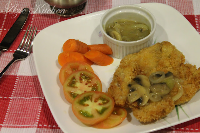 Chicken Chop With Mushroom Sauce - Azie Kitchen