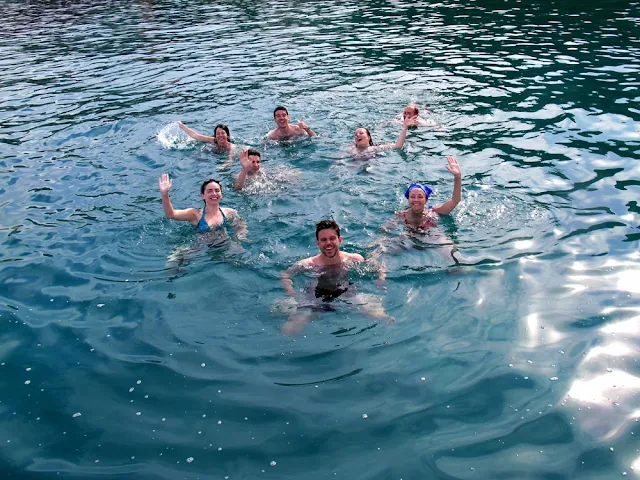 Jumping off the boat in Corfu, Greece