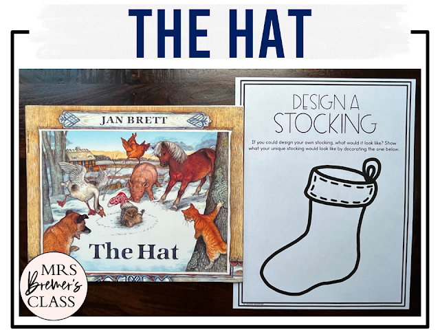 The Hat Jan Brett book activities unit with literacy printables, reading companion activities, lesson ideas and a craft for winter in Kindergarten and First Grade