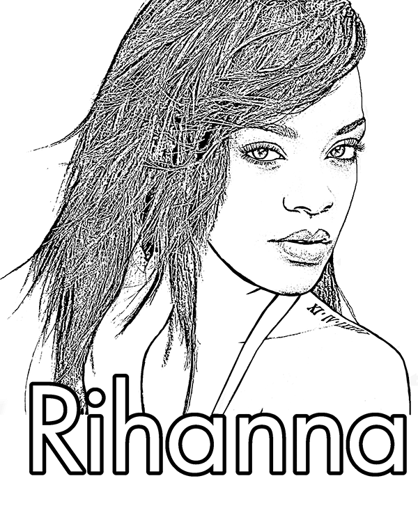 Beautiful Rihanna Coloring - Play Free Coloring Game Online