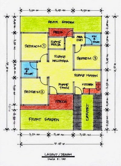 8 Denah  Rumah  Minimalis  Idaman Sederhana  Type  54  Karya 