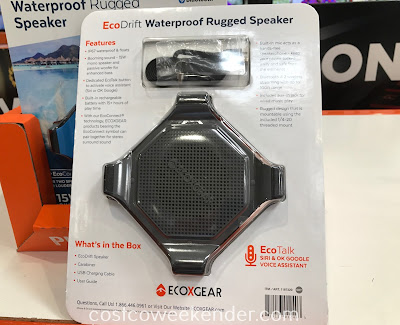 Costco 1187220 - EcoXGear EcoDrift Waterproof Rugged Speaker: strong and great for travel
