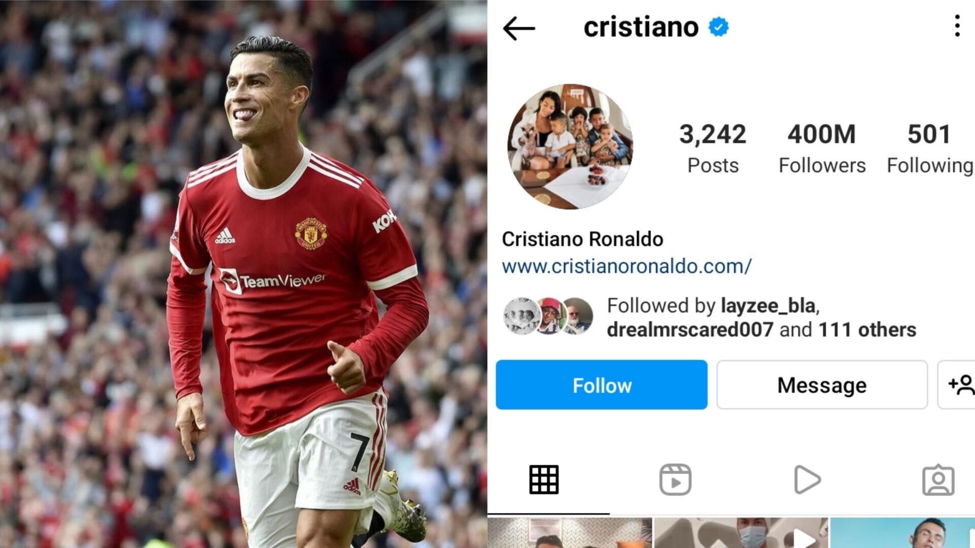 Cristiano Ronaldo becomes the first person in the world to hit 400 million  followers on Instagram