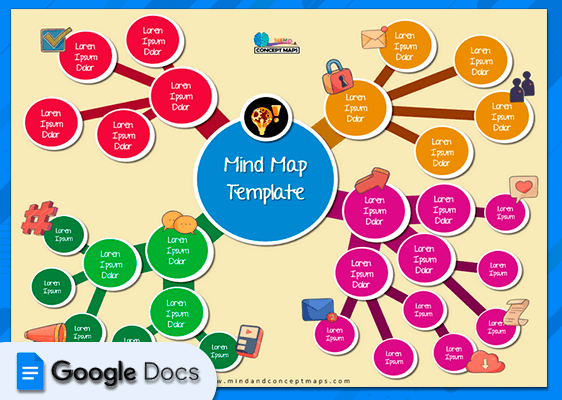 16. Google Docs template of mind map with colored circles