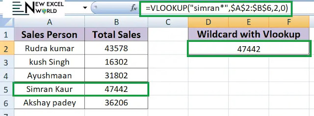 What is Wildcard in Excel in Hindi and How to Use it,wildcard with vlookup