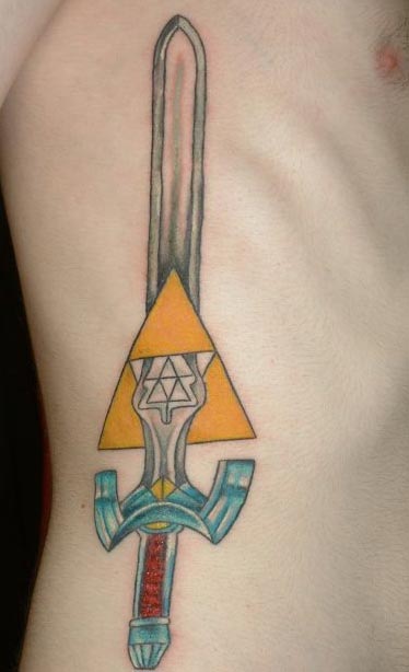Zelda master sword triforce tattoo Posted by tenant86 at 1157 PM