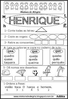 Brincando com os nomes -Henrique