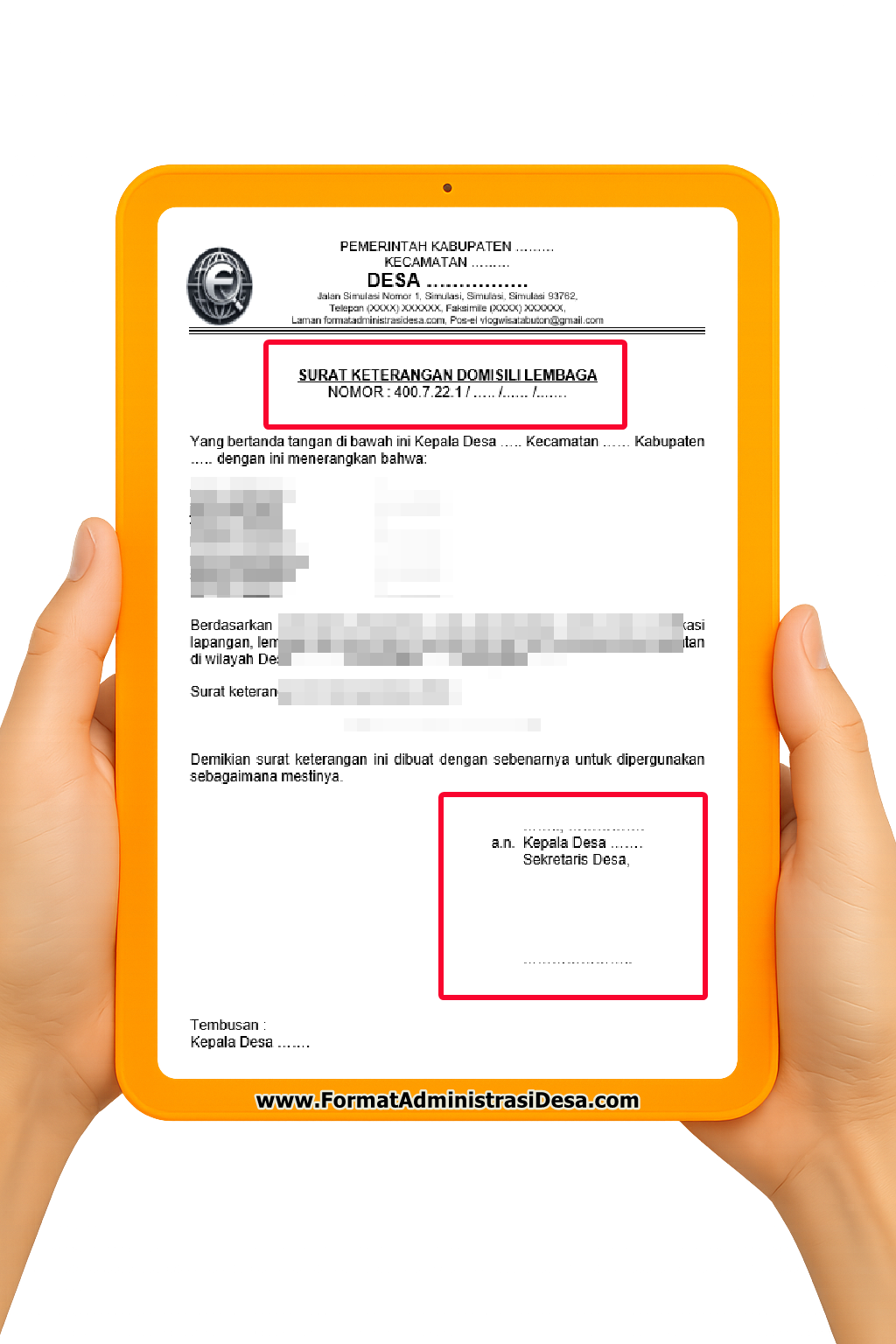 Contoh surat domisili organisasi/yayasan/lembaga dari Sekretaris Desa dengan a.n. Kepala Desa Contoh surat domisili organisasi/yayasan/lembaga dari Sekretaris Desa dengan a.n. Kepala Desa